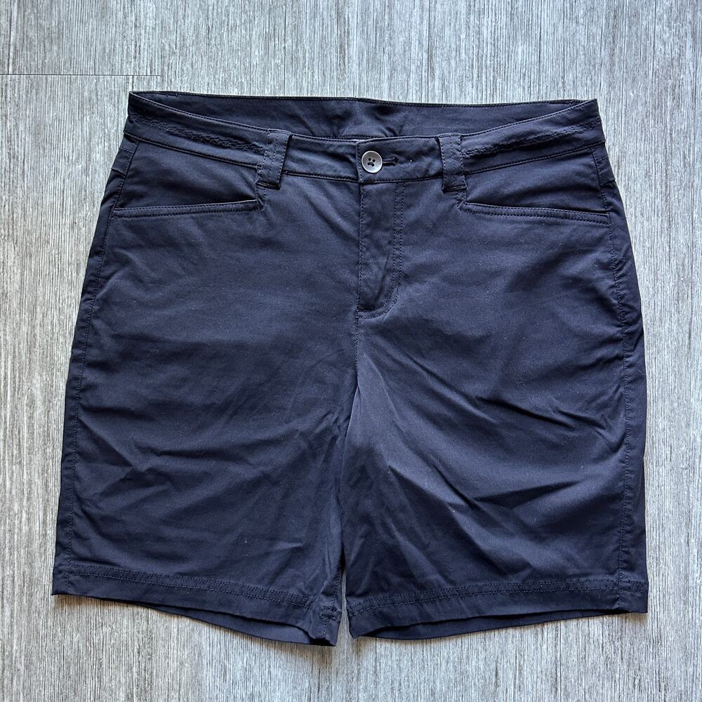 Eddie Bauer Black Nylon Stretchy 7” Inseam Bermuda Hiking Outdoor Shorts Size 8